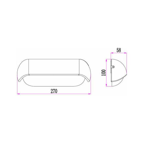 Aken Led Exterior Surface Mounted Eyelid Wall Light