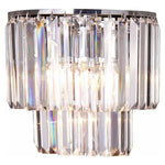 Celestial 2 Tier 2 Light Wall Light in Chrome with Clear Crystals - Crystal Palace Lighting