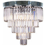 Celestial 5 Tier 6 Light Flush Pendant in Chrome with Clear Crystals - Crystal Palace Lighting