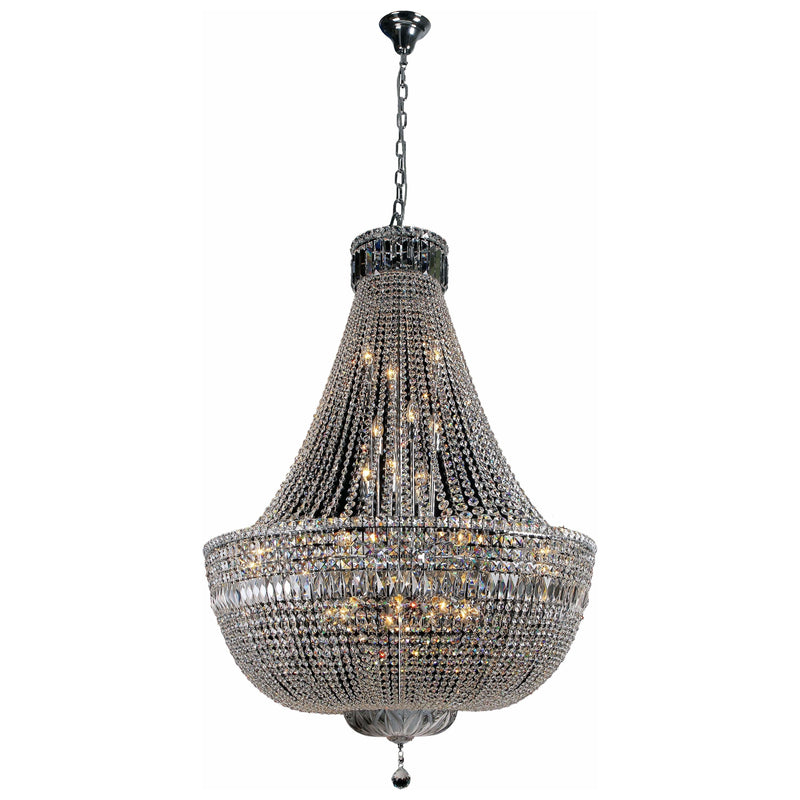 Classique 27 Light Crystal Basket Chandelier in Chrome and Clear - Crystal Palace Lighting