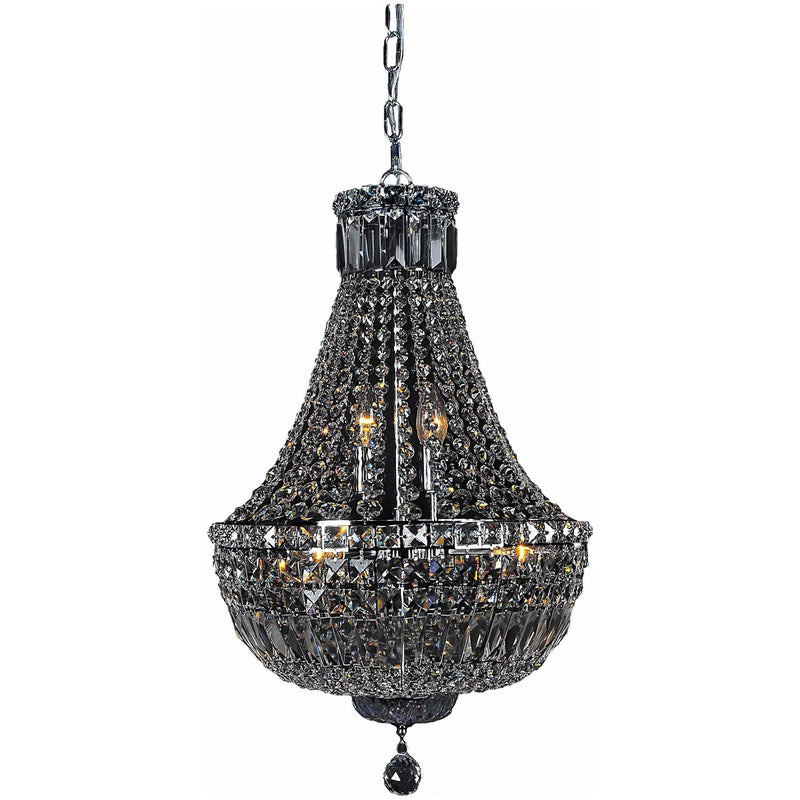 Classique 5 Light Crystal Basket Chandelier in Chrome and Clear - Crystal Palace Lighting