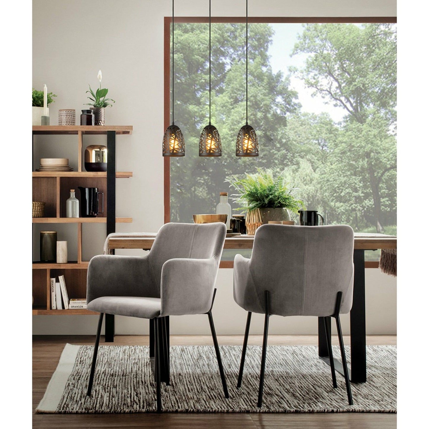 ESCAMA Interior Iron Cage Ellipse Pendant Lights