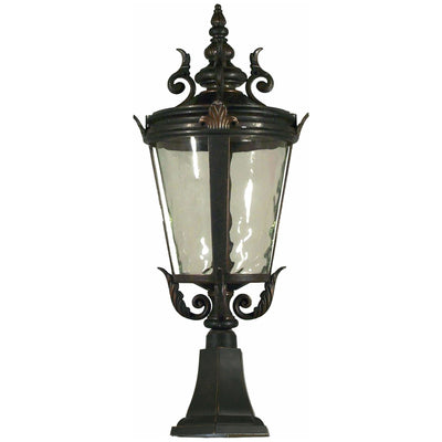 Albany Exterior Pillar Mount in Antique Bronze, 2 Size Options - Crystal Palace Lighting