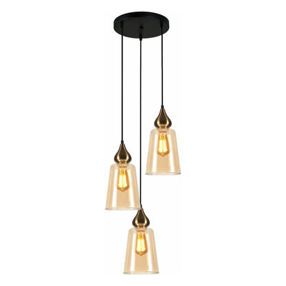 JEREZ Interior Glass Flat Top Ellipse Pendant Lights