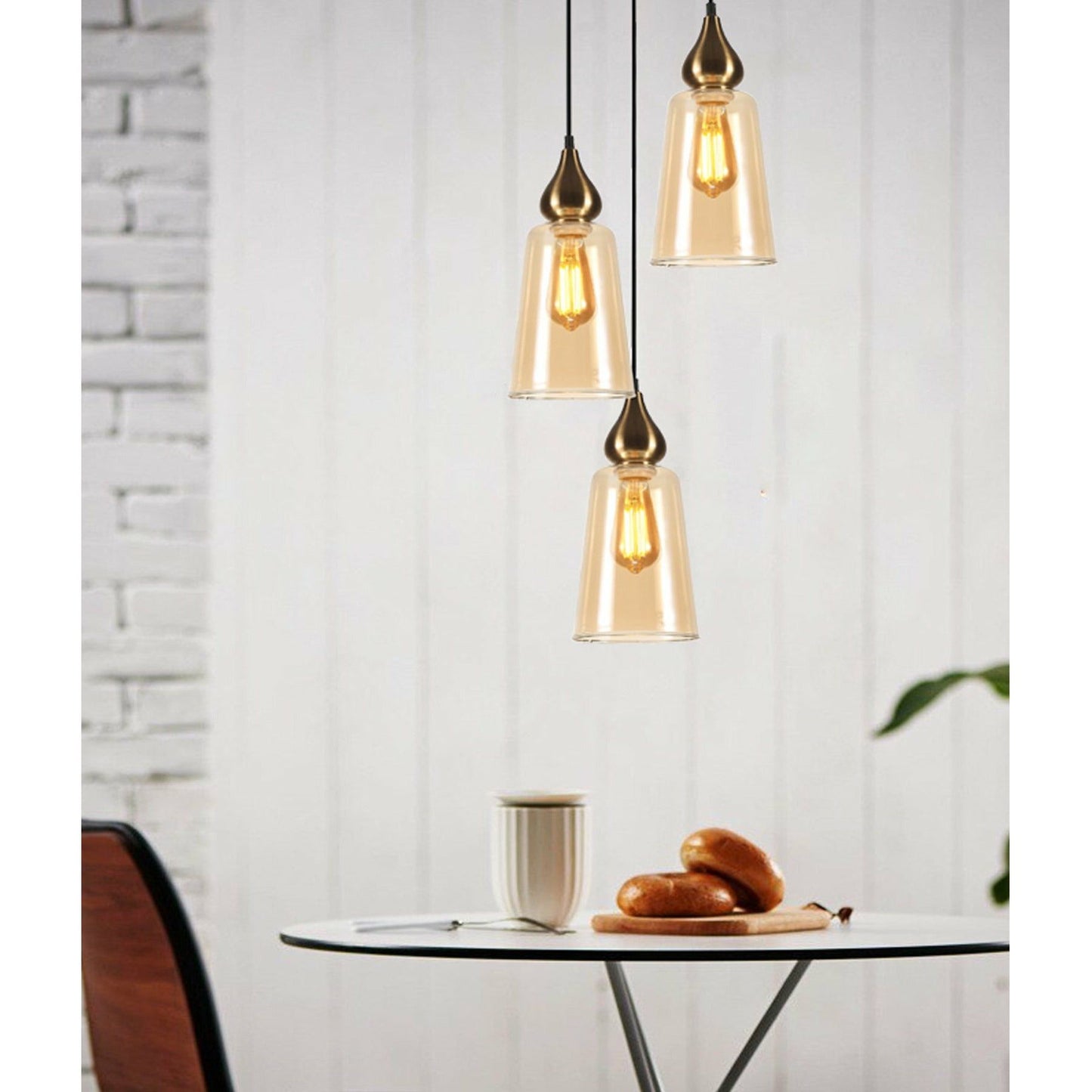 JEREZ Interior Glass Flat Top Ellipse Pendant Lights