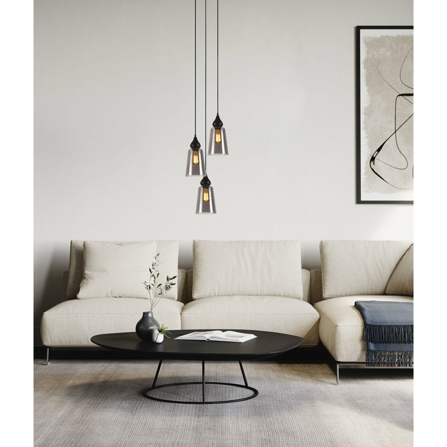 JEREZ Interior Glass Flat Top Ellipse Pendant Lights