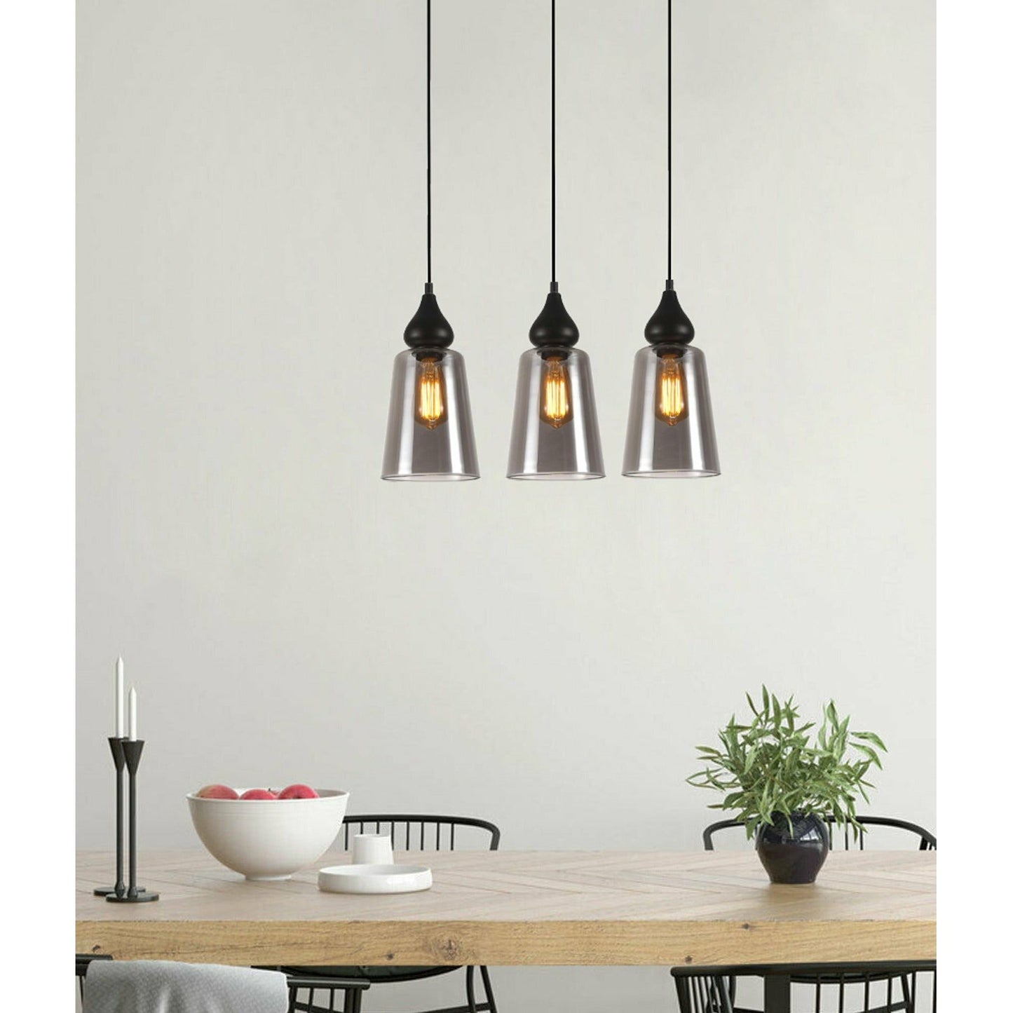 JEREZ Interior Glass Flat Top Ellipse Pendant Lights