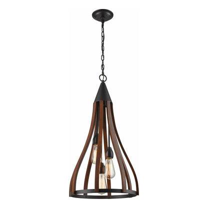 KHALEESI Oak Dark Red Wood Pendant Lights