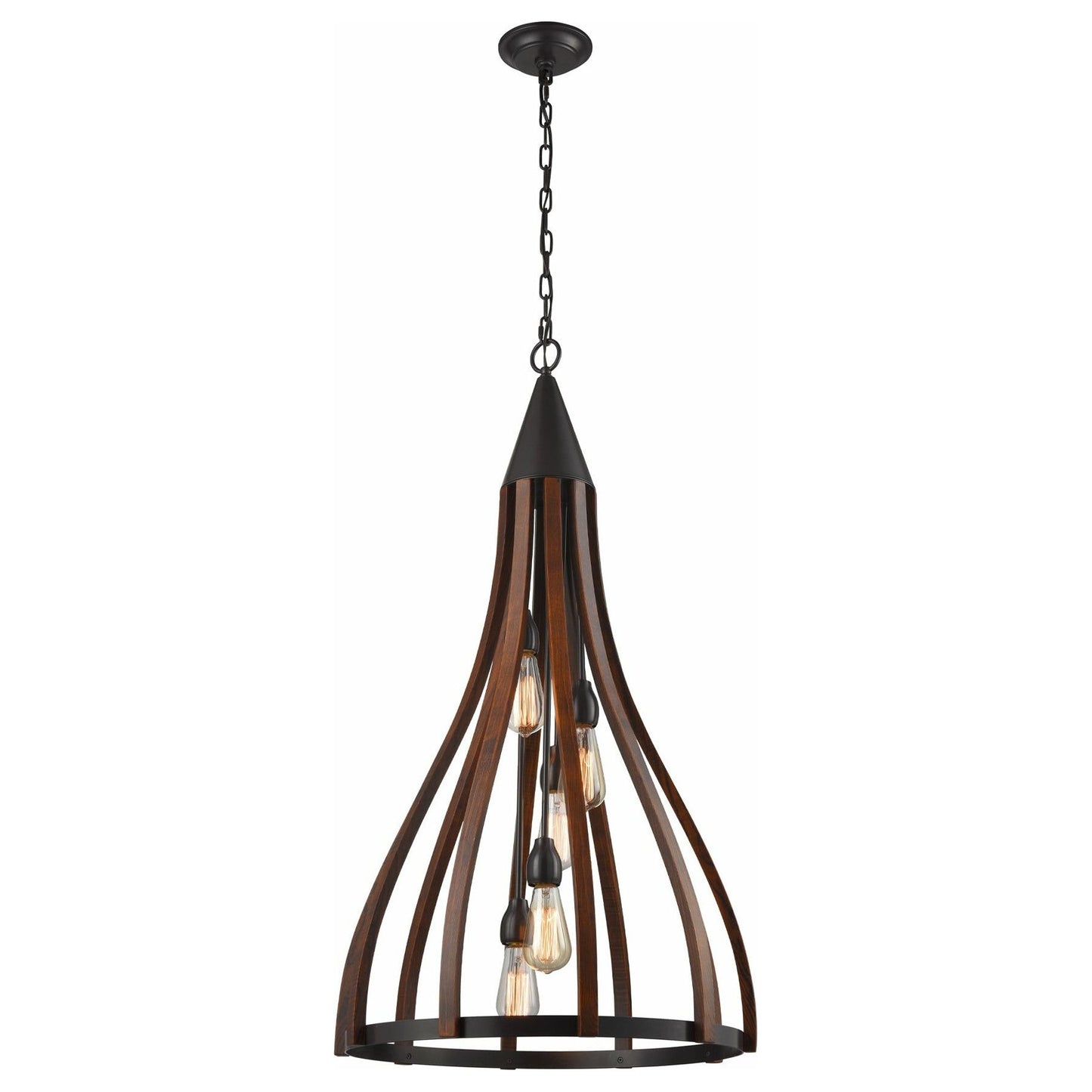 KHALEESI Oak Dark Red Wood Pendant Lights