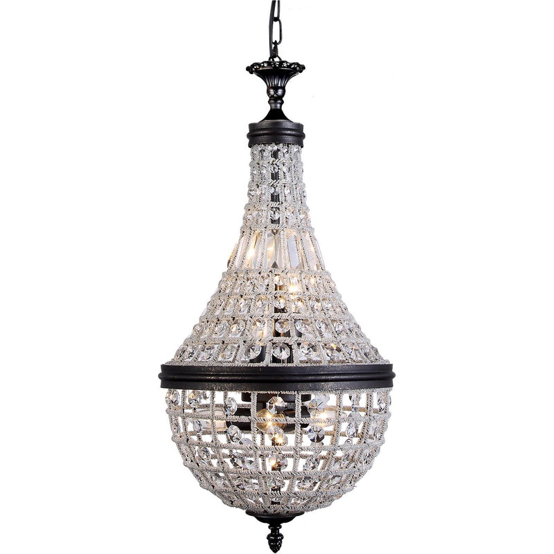 Marseilles 6 Light Small Crystal Basket Chandelier in Bronze - Crystal Palace Lighting