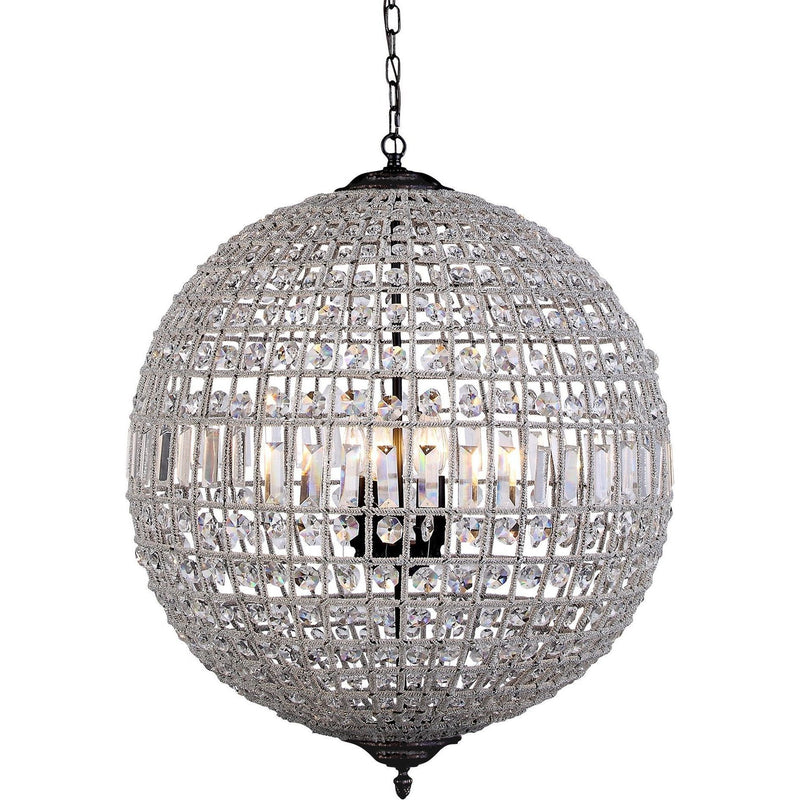 Marseilles 3 Light Crystal Ball Chandelier in Bronze - Crystal Palace Lighting