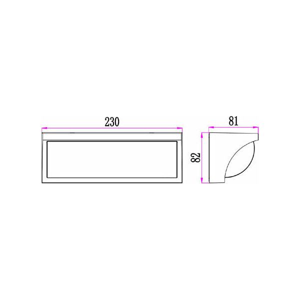 Repisa Exterior LED Surface Mounted Curved Wedge Wall Light