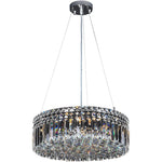 Rotondo 5 Light Suspension Chandelier in Chrome with Clear Crystals - Crystal Palace Lighting