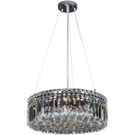 Rotondo 6 Light Suspension Chandelier in Chrome with Clear Crystals - Crystal Palace Lighting