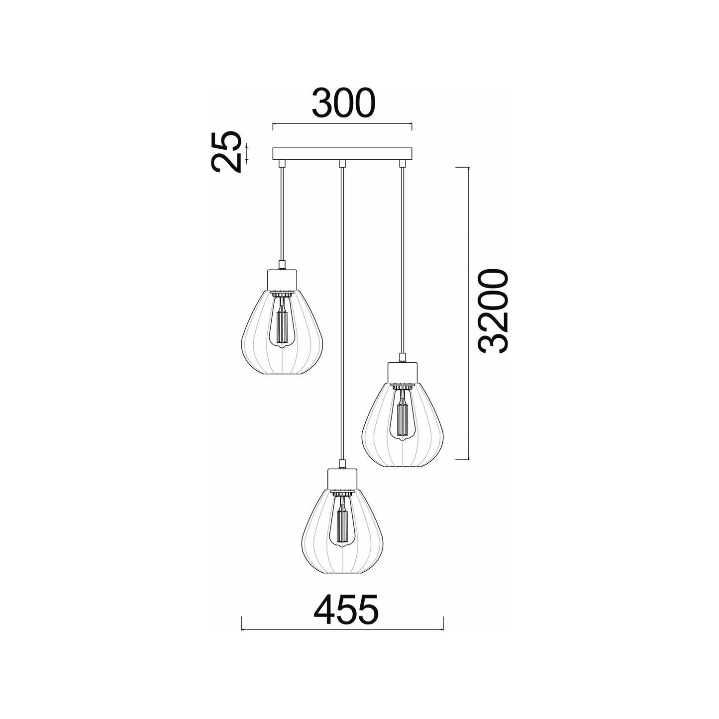 TULIP Interior Wine Glass Ribbed Pendant Lights