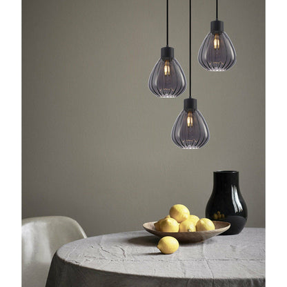 TULIP Interior Wine Glass Ribbed Pendant Lights